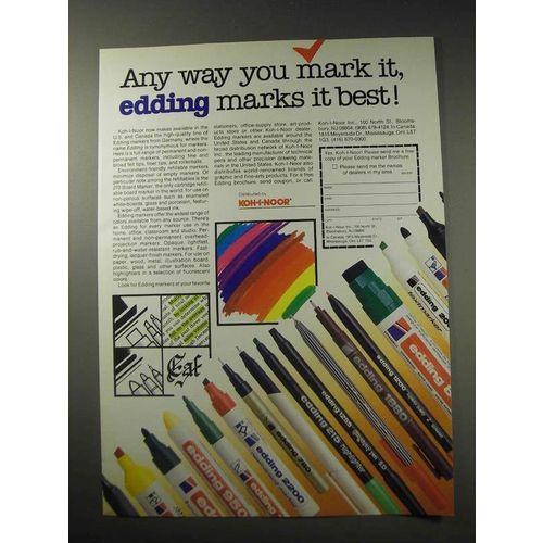 1991 Koh-i-noor Edding Markers Ad - Any way you mark it, edding marks it best