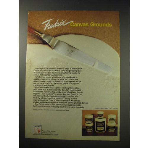 1991 Fredrix Canvas Grounds Ad