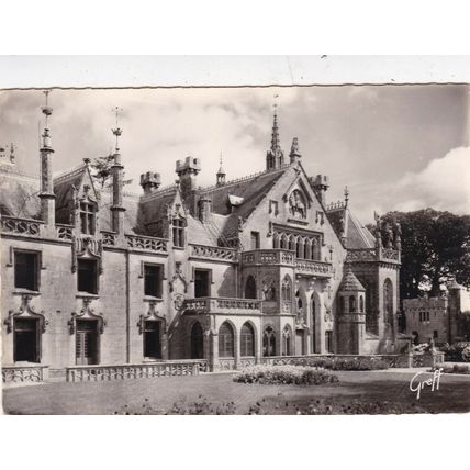 Chateau Keriolet Concarneau France Real Photo Postcard posted 1957 VGC