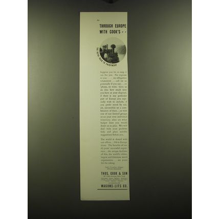1931 Thos. Cook & Son Ad - Through Europe with Cook's