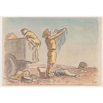 On The Road To Fuke Disabled Truck Looting WW1 Poster Postcard
