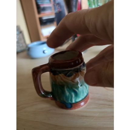Vintage Mini Ceramic Tankard Windmill Design 5.5cm