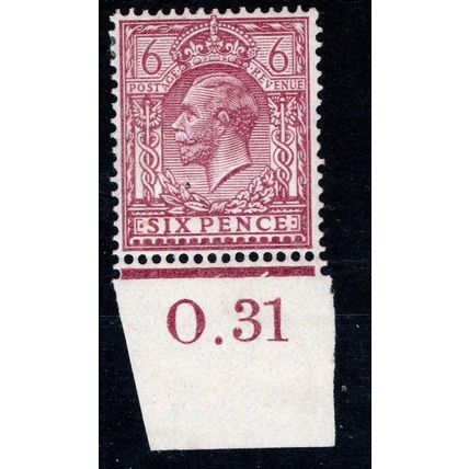 Sg426a 6d purple (ord paper) 0 dot 31 control lightly mounted mint (G277)