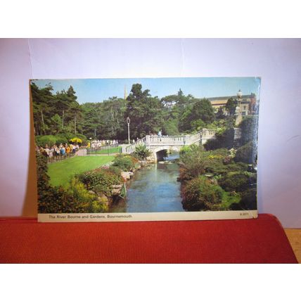 THE RIVER BOURNE & GARDENS, BOURNEMOUTH, used postcard 1970 postmark =