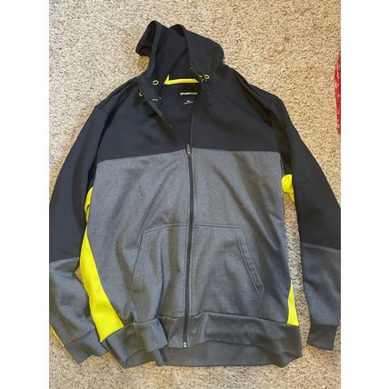 Men's 3XL Sport-Tek Full Zip Jacket Black Grey Neon Yellow XXXL Spring Fall