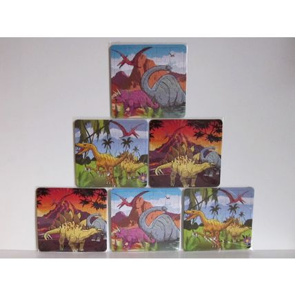 6 DINOSAUR JIGSAWS PARTY BAG FILLERS/CHILDREN