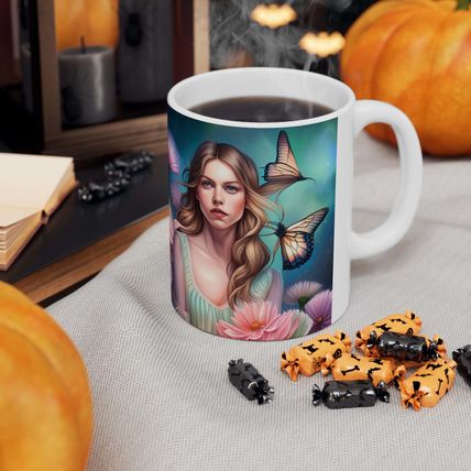 June Opal Birth Month Colors Fairies & Butterflies #3 Mug Ceramic Coffee Mug 11o