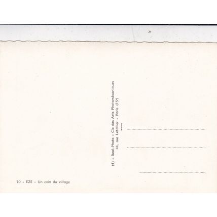 Eze coin du village France Postcard unused VGC