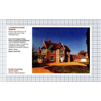 Meldreth Cambridgeshire Sale Advert - 1991 Cutting