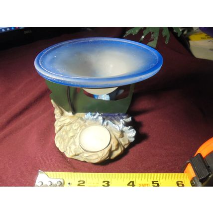 DOLPHIN w/ CALF CANDLE HOLDER & WARMER Resin Statue! $12.00 obo!
