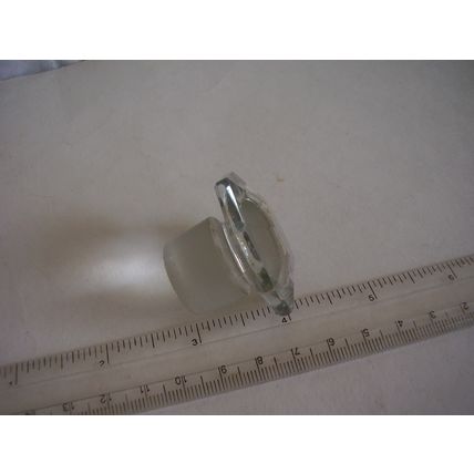 Vintage Art Deco Perfume Bottle Stopper Geometric Octagon Clear Glass Top