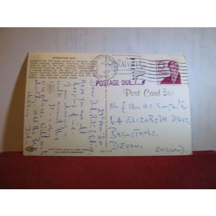OPERATION SAIL, NEWPORT, RHODE ISLAND, used postcard 1980 pm =