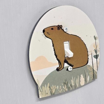 Capybara Light Switch Cover Cute Adorable Rodent Animal Face Home Decor Kawaii