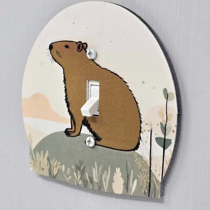 Capybara Light Switch Cover Cute Adorable Rodent Animal Face Home Decor Kawaii