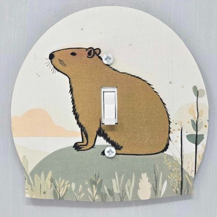 Capybara Light Switch Cover Cute Adorable Rodent Animal Face Home Decor Kawaii