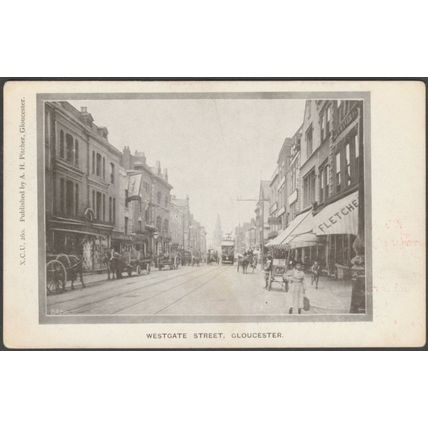Westgate Street, Gloucester, Gloucestershire, c.1905 - Pitcher Receipt Postcard