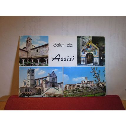 multiview, ASSISI, ITALY vintage used postcard 1963 pm =