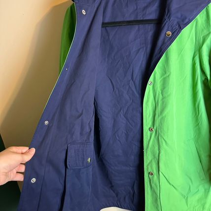 Vintage Talbots Reversible Jacket Green/Navy Snap Front Lightweight Women's S