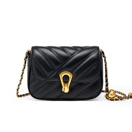 Women Small Genuine Leather Shoulder Handbag Black