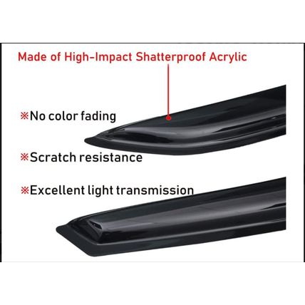Lightronic Visors Vent , 4-Pieces Set, Fits 2001-2004 Toyota Tacoma, Double Cab
