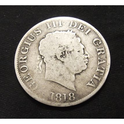 1818 George lll Silver Half Crown 0.925