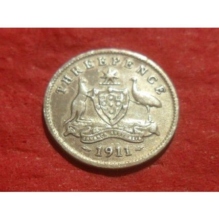 1911 George V threepence - Australia.