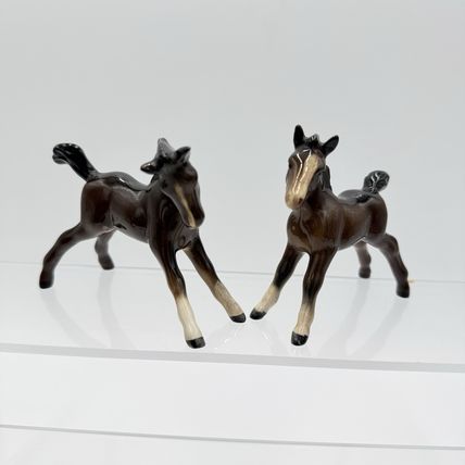 Vintage Beswick England Porcelain Glazed Painted Horses Foals Figurines