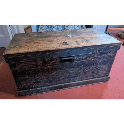 Antique 19th century WOODEN TOOL BOX craftsman Suffolk vintage furniture chest