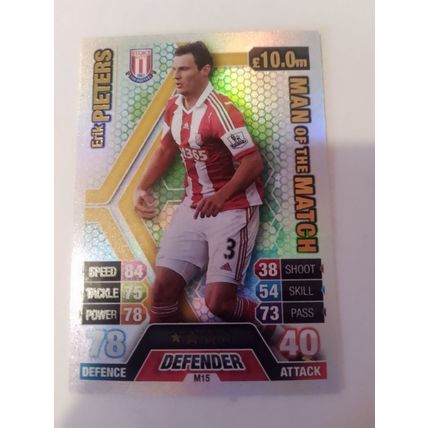 match attax 13/14 man of the match Erik pieters no. m15