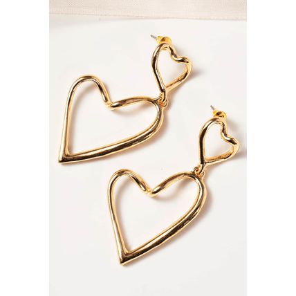 Gold Irregular Heart Shapes Alloy Stud Earrings