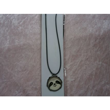 Grey Sloth Face Necklace