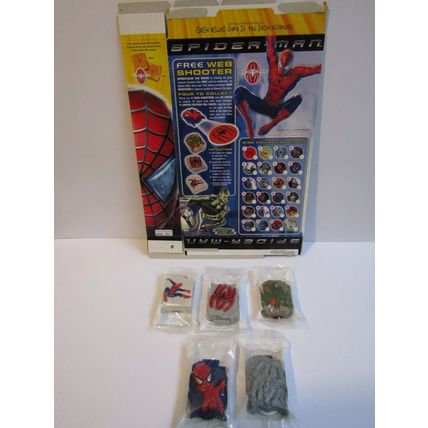 Nestle 2002 Golden Grahams SPIDERMAN Cereal Box & Set 4 +1 Web Shooters Sealed