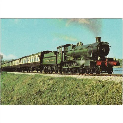 Railway Postcard GWR 7827 Lydham Manor Kingswear BR 4-6-0 Loco