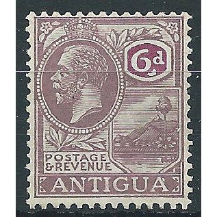 Antigua 1921 SG75 6d Dull & Bright Purple Mounted Mint . ..