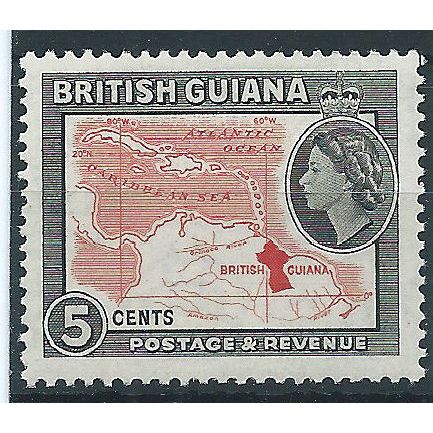 British Guiana 1954 SG335 5c Scarlet & Black Mounted Mint .. ..