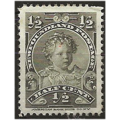 Newfoundland 1897 SG83 1/2c Olive Mounted Mint . ..
