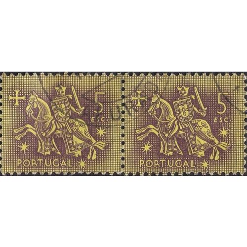 PORTUGAL, Seal of King Dinis, horseback, brown 1953, 5 Esc,