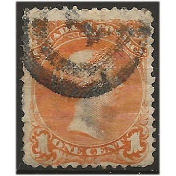 Canada 1869 SG56a 1c Orange-Yellow Good/Fine Used . .. .