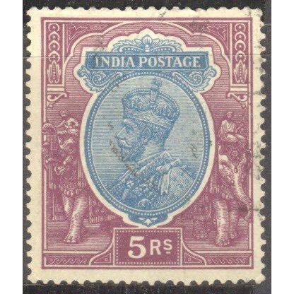 India 1926 - KGV 5r violet/ultramarine - used
