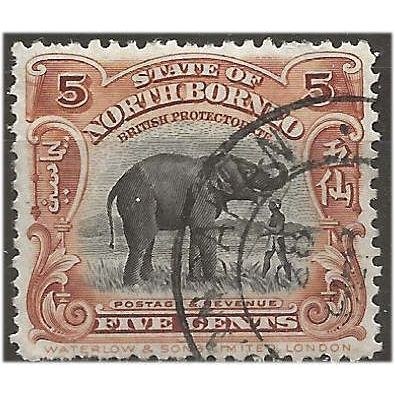 North Borneo 1925 SG281 5c Yellow-Brown Fine Used ..