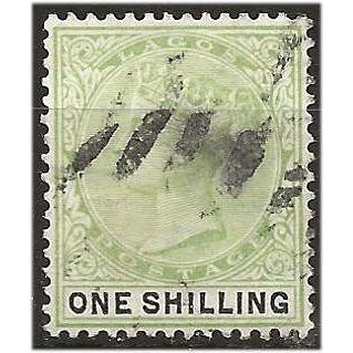 Lagos 1887 SG38 1/- Yellow-Green & Black Good/Fine Used ..