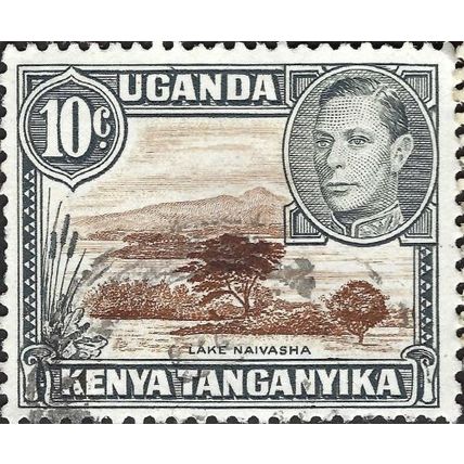 BRITISH EAST AFRICA, George VI, Lake Navaisha, blue-black 1952, 10c, #2