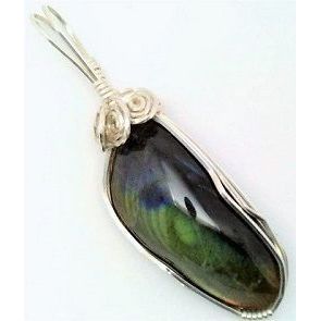 Labradorite Sterling Silver Wire Wrap Gemstone Pendant 14