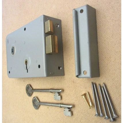 Vintage Door Lock 2 Lever Has 2 original Keys & Keeper RIGHT HANDED DOORS ONLY