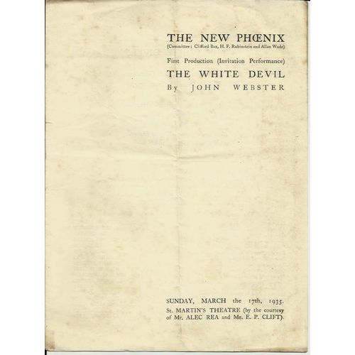 THE WHITE DEVIL Oriel Ross, John Laurie 1935 St Martin's Theatre Programme
