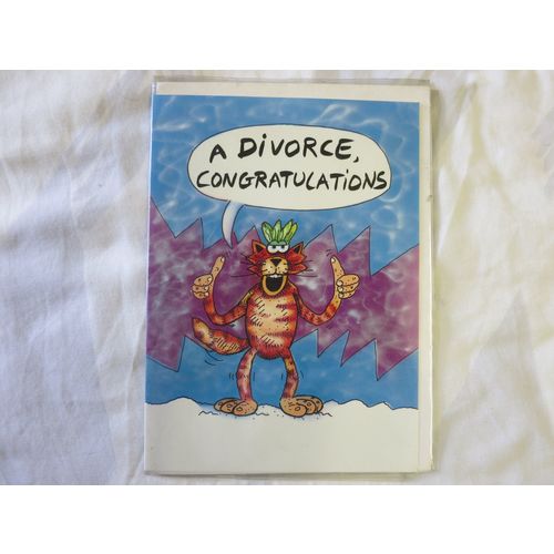 A Divorce, Congratulations Ginger Cat Standard A5 Portrait HUM41