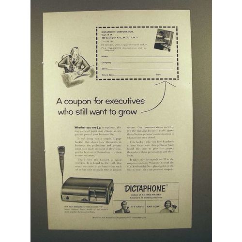 1954 Dictaphone Time-Master Dictating Machine Ad!