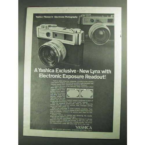 1968 Yashica Lynx-5000E Camera Ad - Electronic Exposure