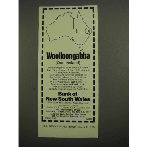 1974 Bank of New South Wales Ad - Woolloongabba