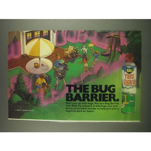 1985 Raid Yard Guard Ad - The Bug Barrier